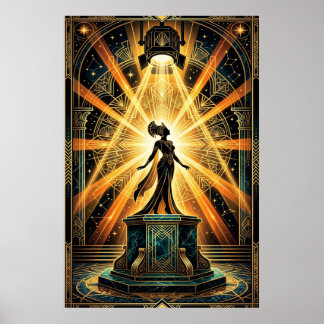 Art Deco Woman Director Vintage Cinema Art Poster