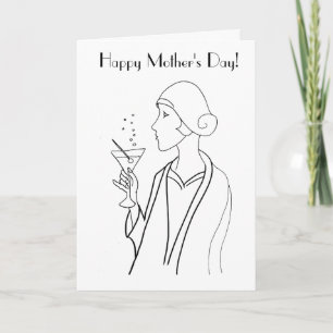 Art Deco Woman Happy Mother's Day Card