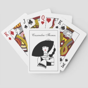 Art Deco Woman In Big Hat Gloves RL Playing Cards