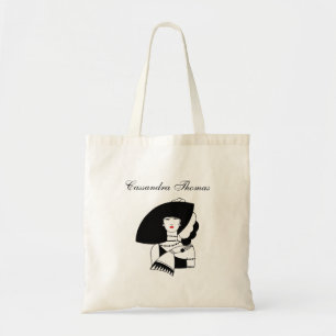 Art Deco Woman In Big Hat Gloves RL Tote Bag