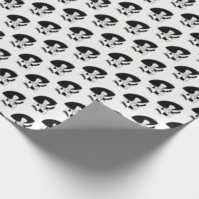 Art Deco Woman In Big Hat Gloves RL Wrapping Paper (Corner)