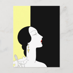 Art Deco Woman in Profile Postcard