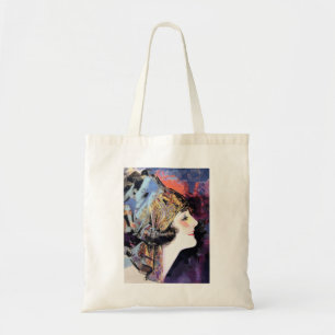 Art Deco Woman in Scarf Tote Bag
