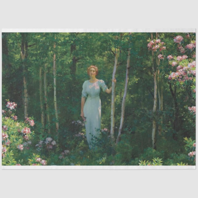 Art Deco Woman Painting Tissue Paper (Front)