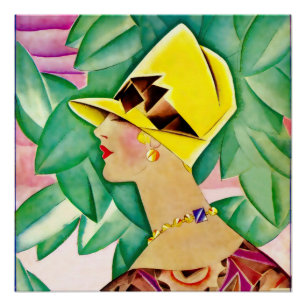 Art deco woman´s portrait Poster