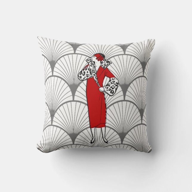 Art Deco Women's Fashion Pillow (Front)