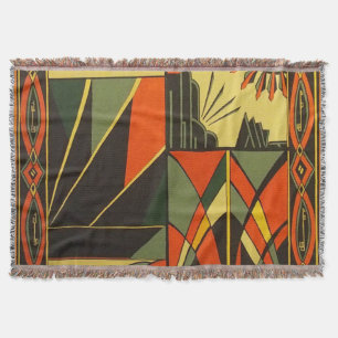 Art Deco Woven Throw Blanket