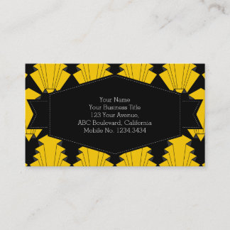 Art Deco Yellow Business Card