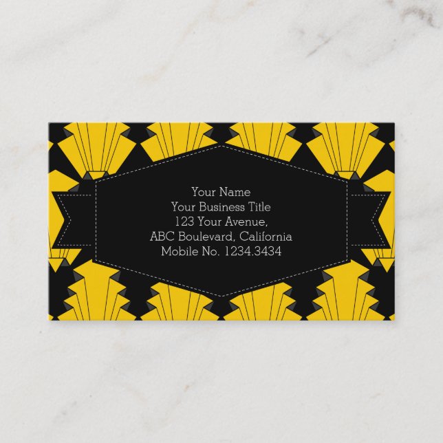 Art Deco Yellow Business Card (Front)