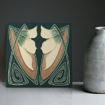 Art Deco Yellow Lily Floral Wall Decor Art Nouveau Tile<br><div class="desc">Welcome to CreaTile! Here you will find handmade tile designs that I have personally crafted and vintage ceramic and porcelain clay tiles, whether stained or natural. I love to design tile and ceramic products, hoping to give you a way to transform your home into something you enjoy visiting again and...</div>