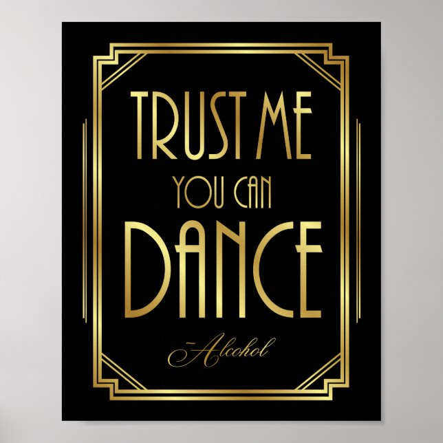 Art Deco YOU CAN DANCE -Alcohol Sign Print (Front)