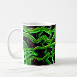 Art decor green earth on black with motif coffee mug