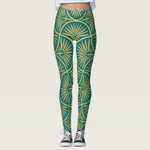 Art Decor Vintage Oriental Wallpaper Leggings