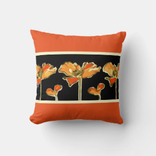 Art decoratifs Orange Flower Alphonse Mucha Pillow