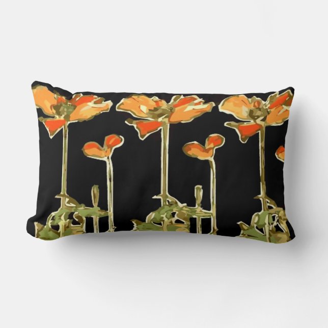 Art decoratifs (orange flower) Throw Pillow (Front)