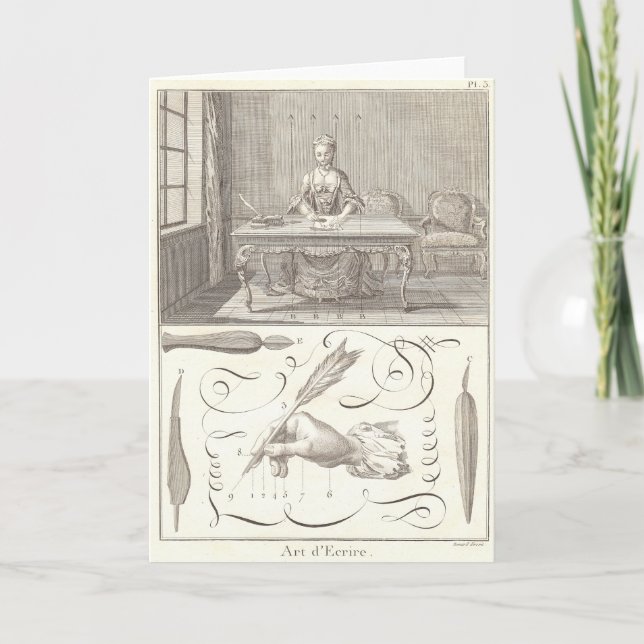 Art d'Ecrire Art of Writing Diderot Encyclopaedia Card (Front)