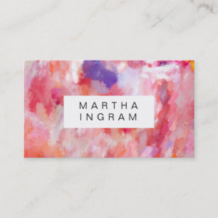 Art Design Abstract Painted Bright Purple Pink Business Card