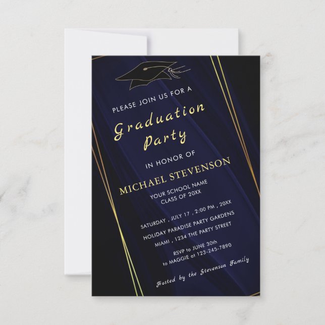 Art Design QR Code Graduation Invitation Example (Front)