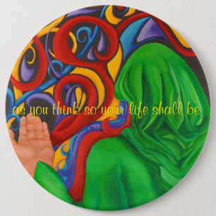 art designer button thoughts create