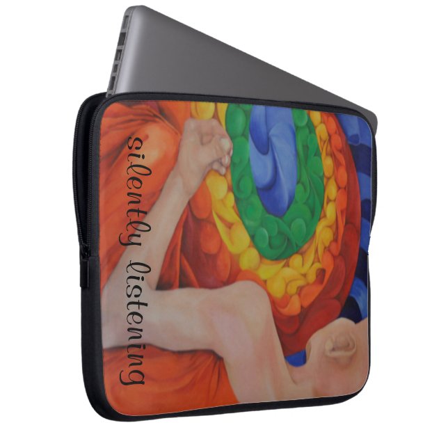 Art designer laptop sleeve conversation (Front Right)