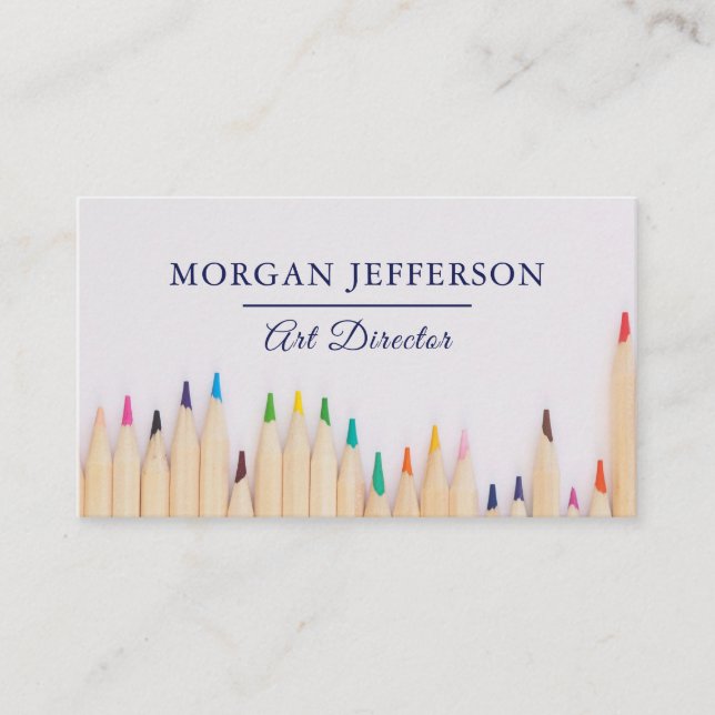 Art Director Artist Studio Gallery Coloured Pencil Business Card (Front)