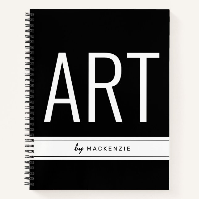 Art Drawing Book with Name Large Title (Front)