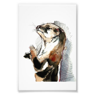 Art Drawing Otter |  Cute Otter Gifts Photo Print