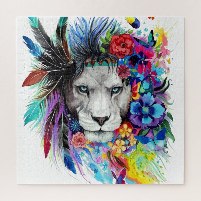 Art drawing poster painting the lion jigsaw puzzle (Vertical)