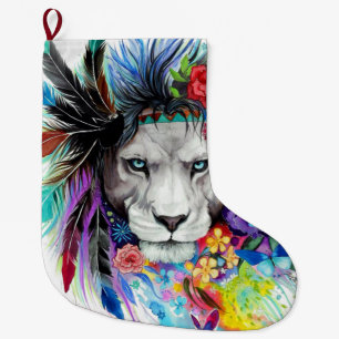 Art drawing poster painting the lion large christmas stocking