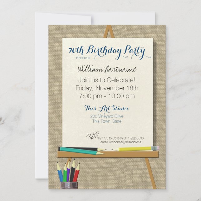 Art Easel Drawing Party Invitation (Front)