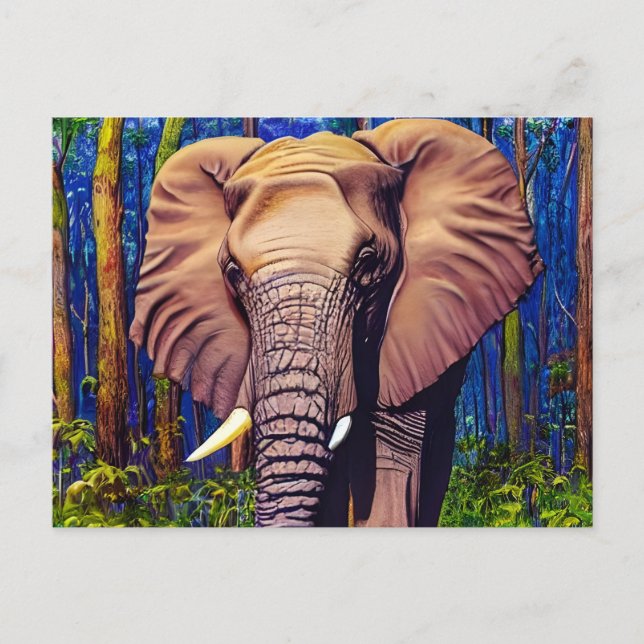 Art Elephant Animal Postcard (Front)