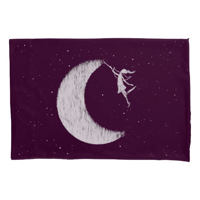 Art Fairy: Paint The Moon Purple Pillowcase (Front)