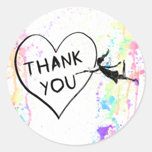 Art Fairy Thank You Classic Round Sticker