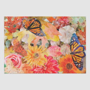 Art Fall Colors & Treasures With Monarch Butterfly Tissue Paper