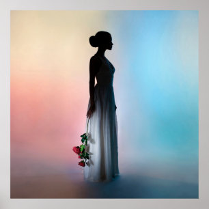 Art fashion studio photo of beautiful elegant woma poster