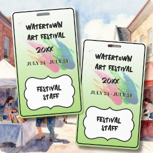 ART FESTIVAL Custom Stylish Personalised Colourful ID Badge