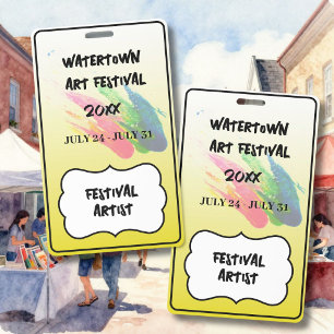 ART FESTIVAL Custom Stylish Personalised Colourful ID Badge