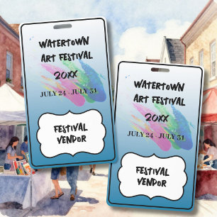 ART FESTIVAL Custom Stylish Personalised Colourful ID Badge