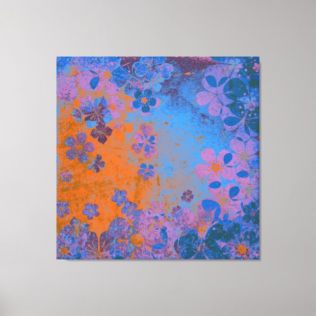 Art floral grunge background pattern 2 canvas print (Front)