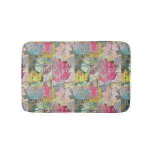 Art floral grunge pattern bath mat