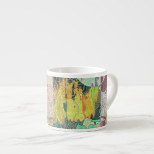 Art floral grunge pattern espresso cup