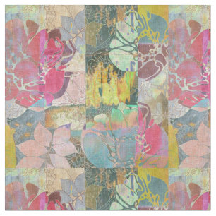 Art floral grunge pattern fabric