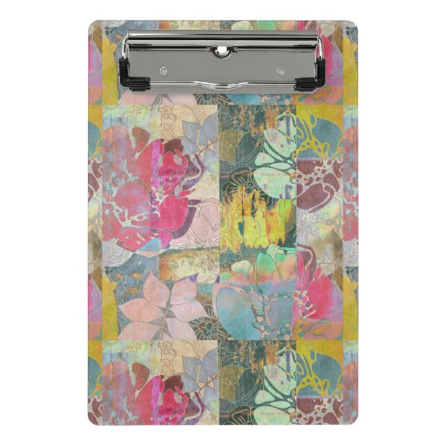 Art floral grunge pattern mini clipboard (Front)