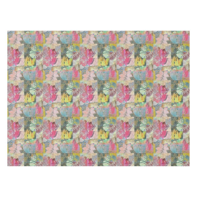 Art floral grunge pattern tablecloth (Front (Horizontal))