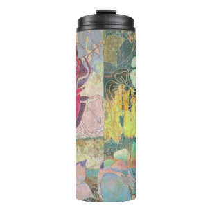 Art floral grunge pattern thermal tumbler
