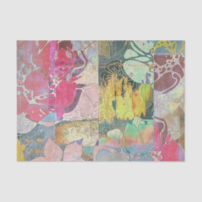 Art floral grunge pattern tissue paper (Front)