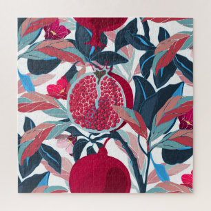 Art Floral Pomegranate Tree Pattern Jigsaw Puzzle