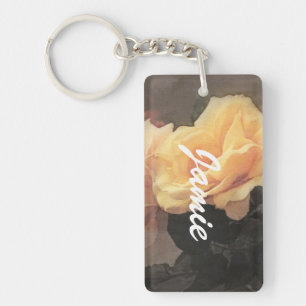 art floral vintage background in pastel colours key ring