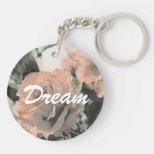 art floral vintage background with light pink key ring