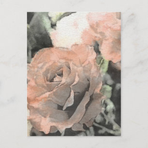 art floral vintage background with light pink postcard
